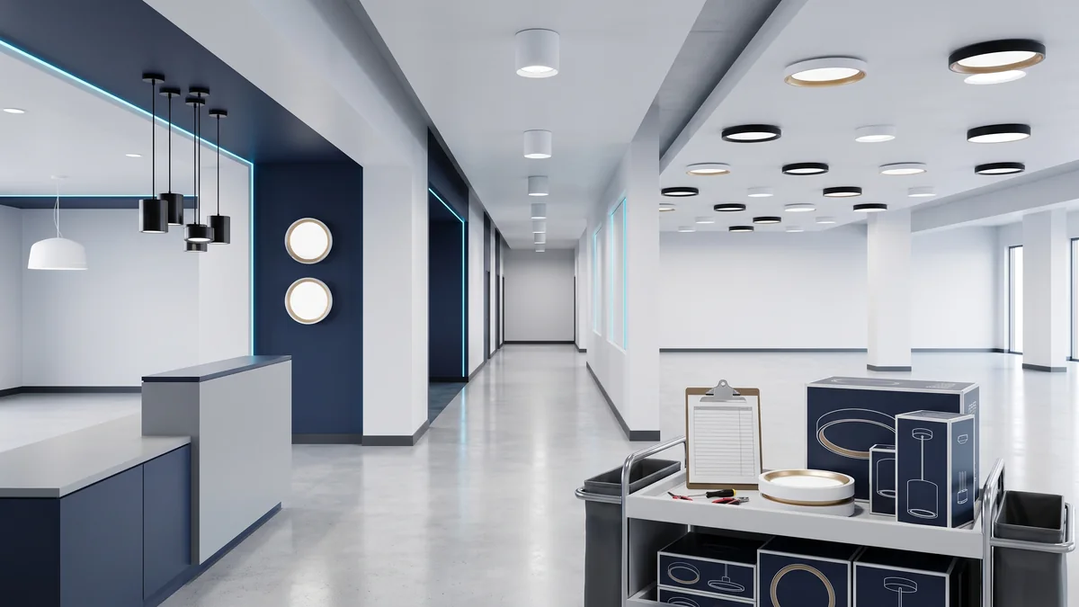 Conceptual Corridor / Common Area architectural lighting application.