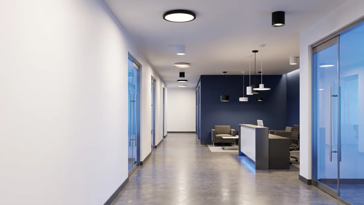 Conceptual Office / Tenant Improvement architectural lighting application.