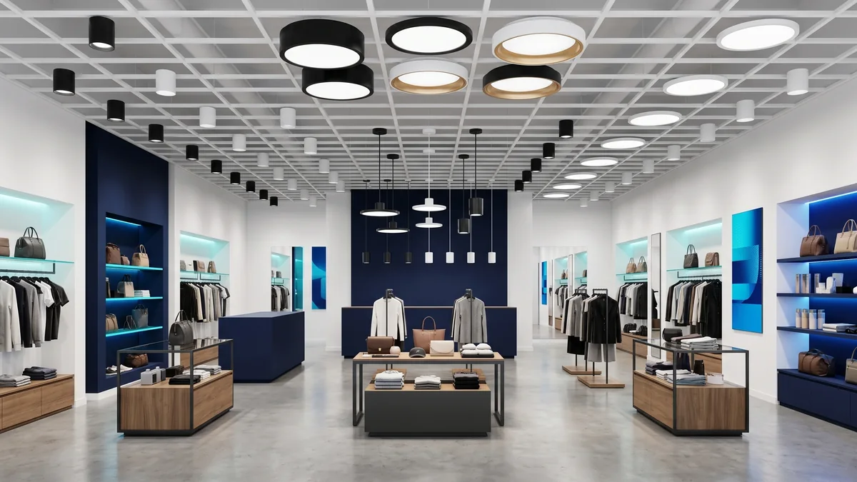 Conceptual Retail architectural lighting application.