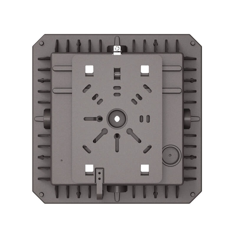 SunSparkCo.com LED Canopy Back View of Fixture. IP65 Wet Rated Dark Bronze Housing