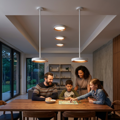 STRLT-RP1-WH-C26-12 and 12-Inch RP1 Light Engine along with the P13 Pendant by Professional Lighting Designer.