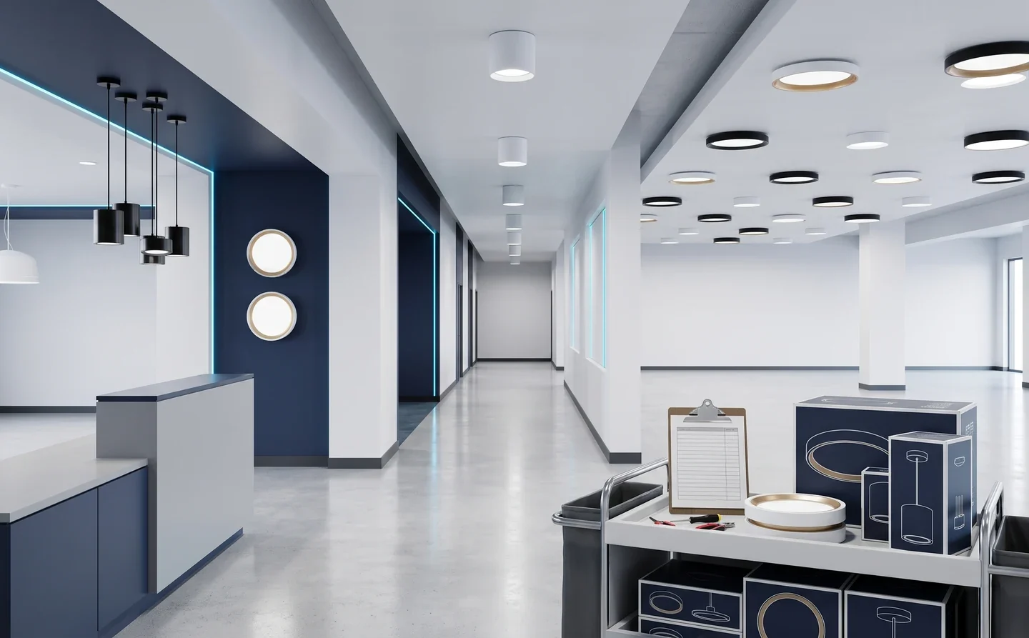 Conceptual architectural visualization for SunSpark / STARLET. Lighting effects are illustrative.